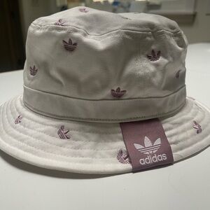 Adidas Kids' White and Purple Bucket Hat